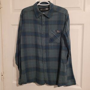 Fintech green‎ plaid button up long sleeve shirt